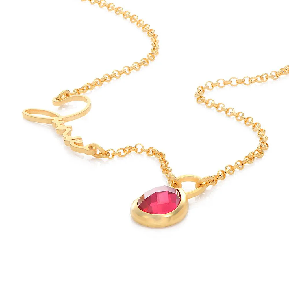 Annie Teardrop Name Necklace with Gemstones in 18K Gold Vermeil - Image 4