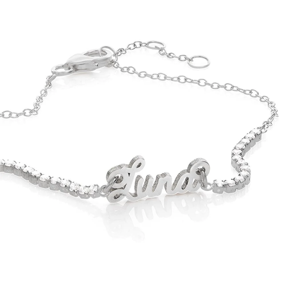 Rosie Name Tennis Bracelet in Sterling Silver