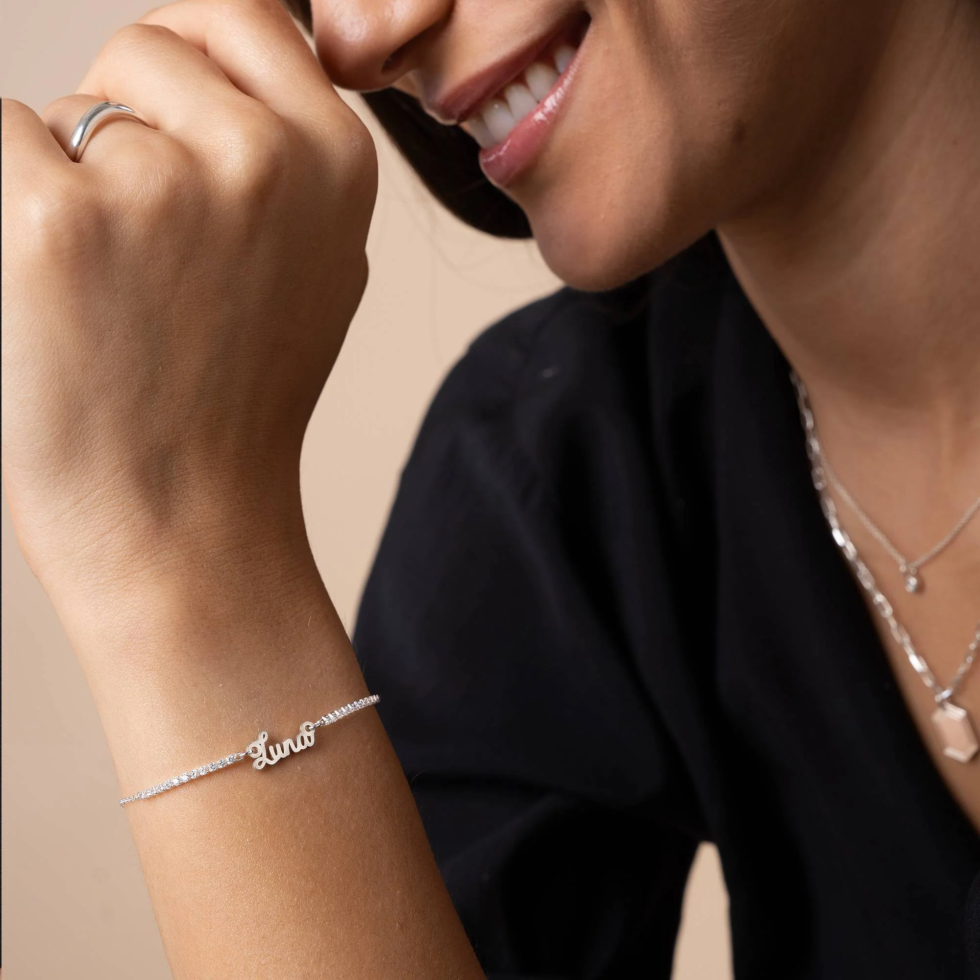 Rosie Name Tennis Bracelet in Sterling Silver - Image 3