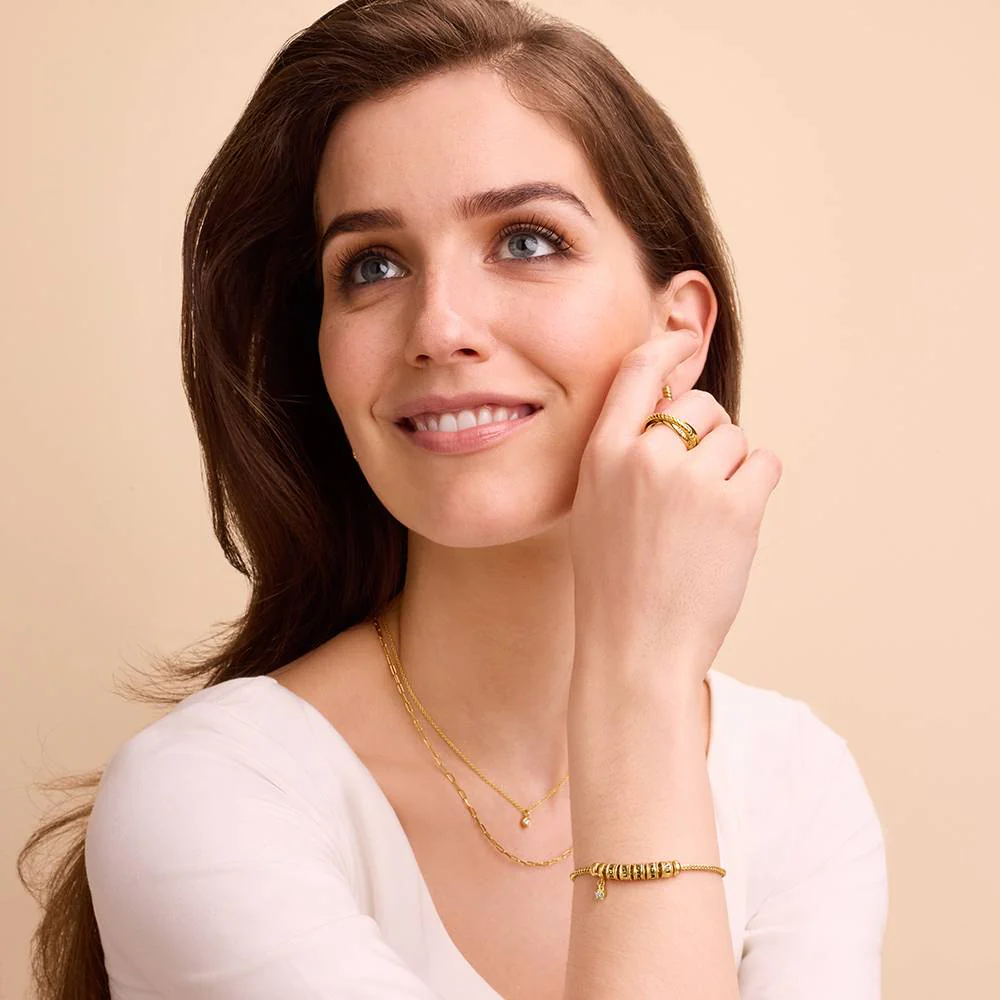 Linda Toggle Heart Charm Bracelet with Diamond in 18K Gold Vermeil - Image 2