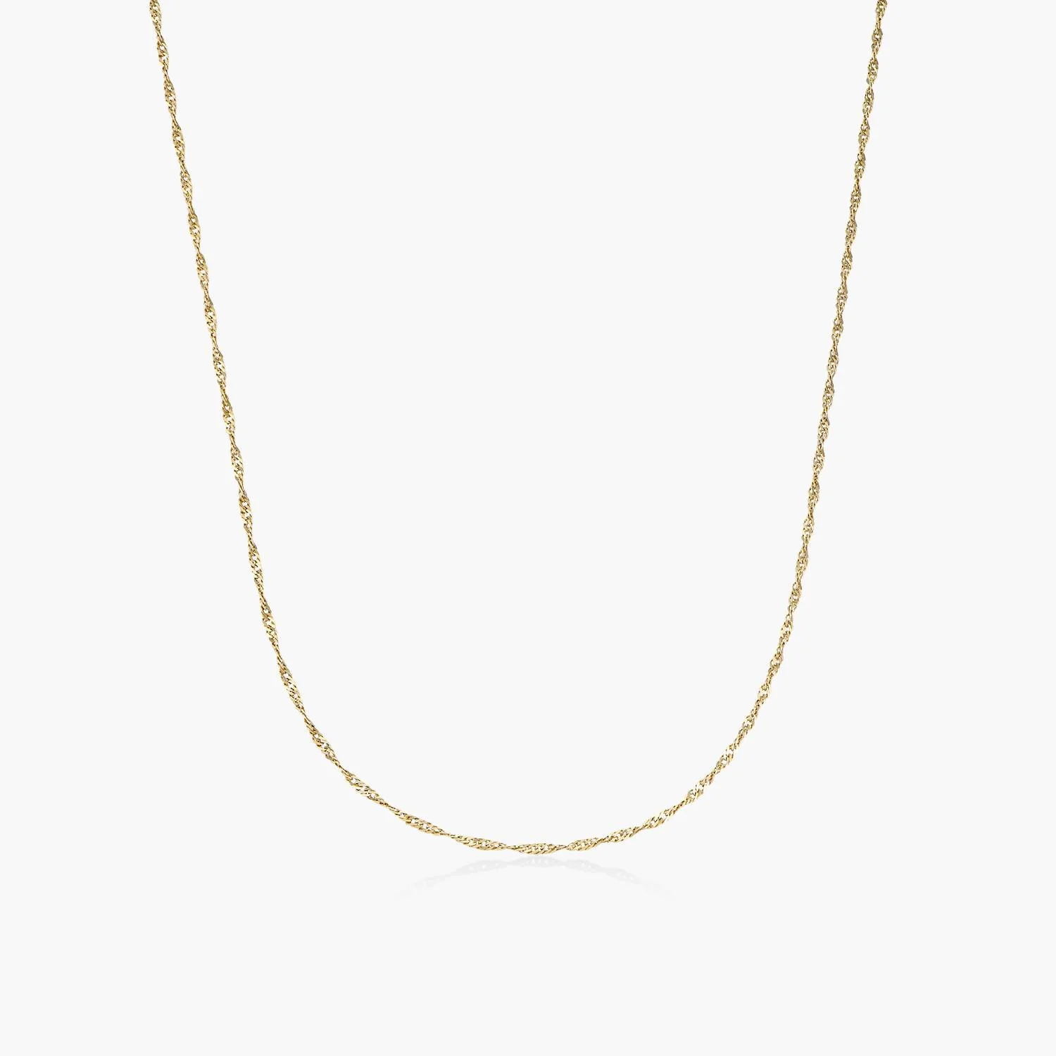Singapore Chain in 14K Solid Yellow Gold