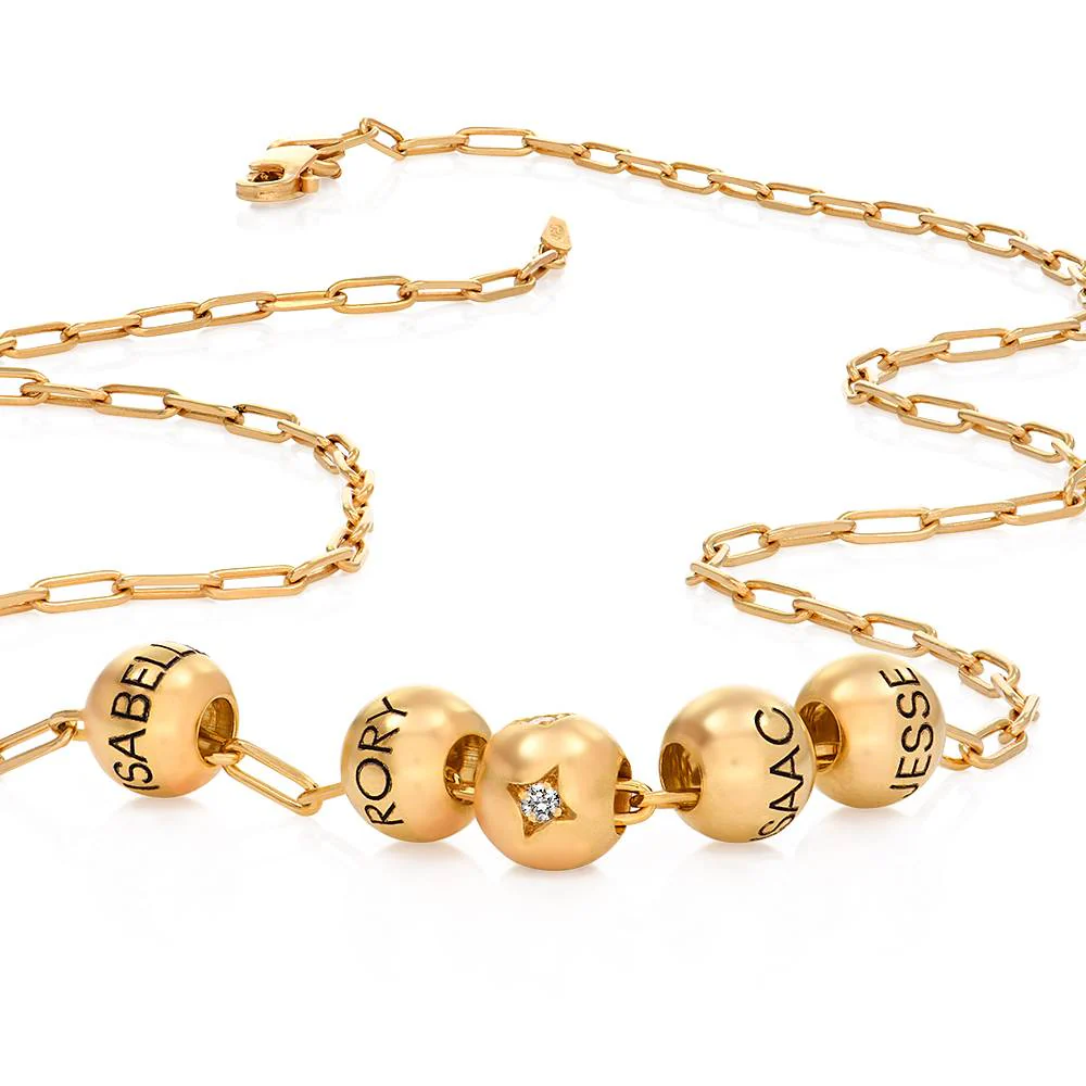 The Balance Necklace with Diamond Bead in 18K Gold Plating - Image 3