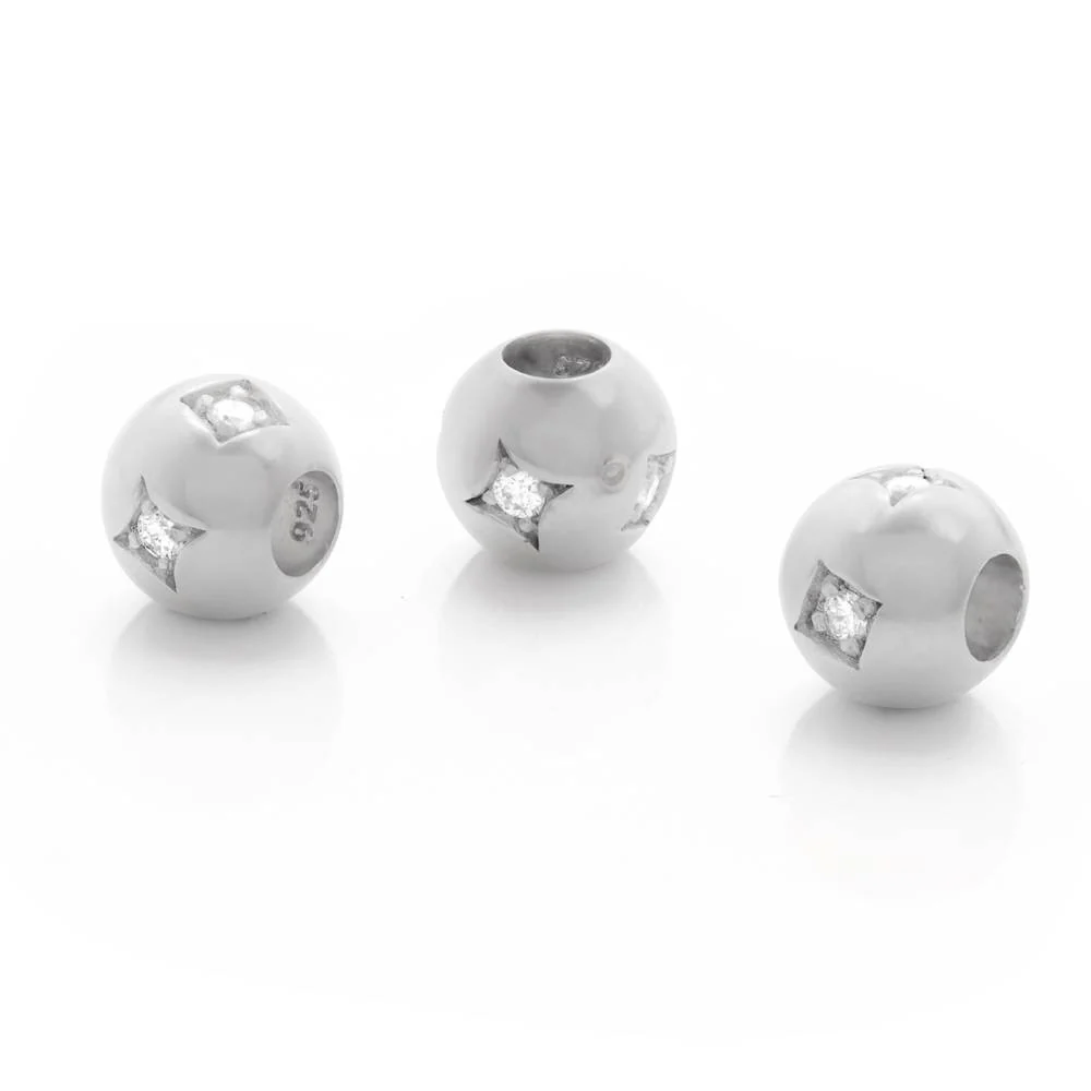 Maya 0.08CT Diamond Bead Pendant Necklace in Sterling Silver - Image 2