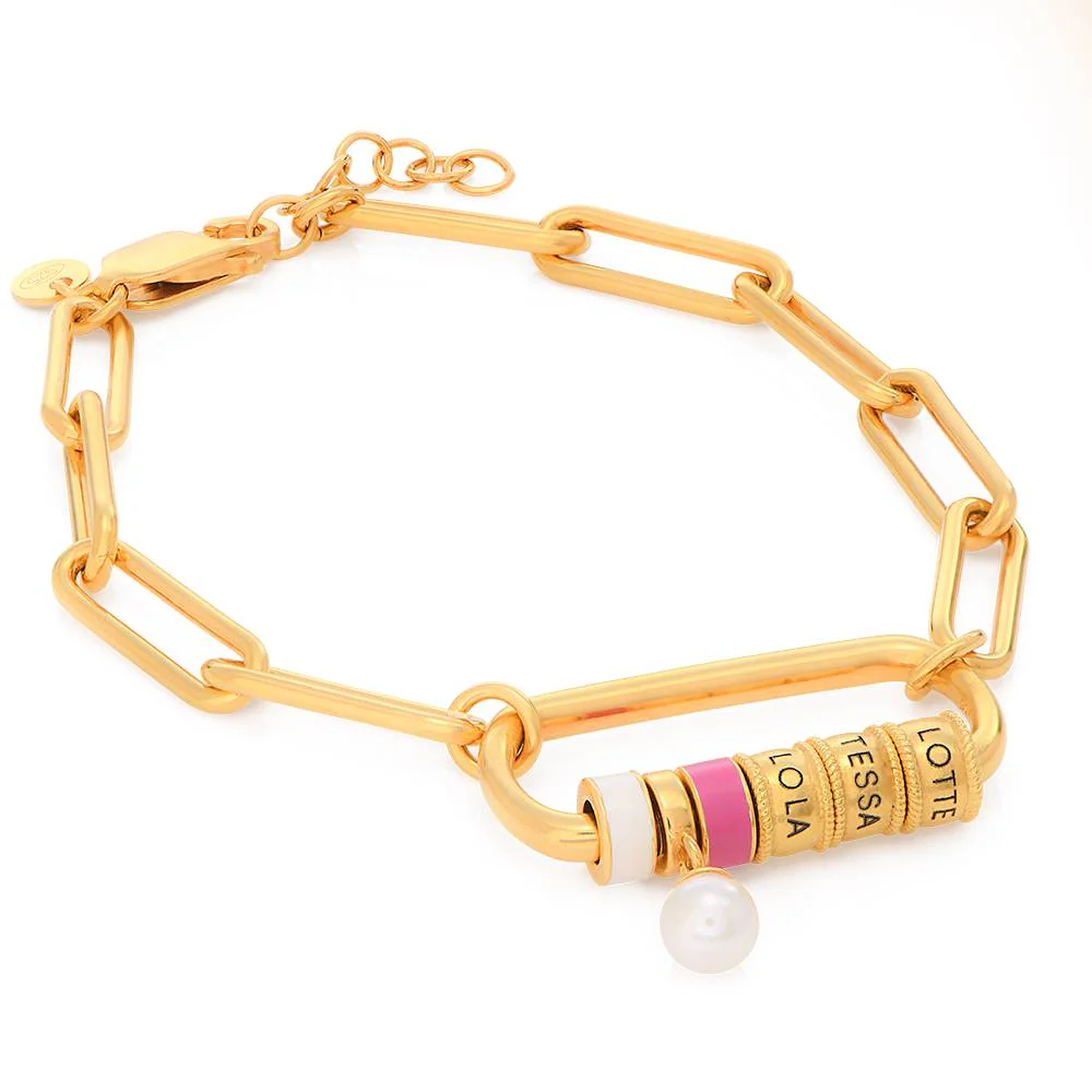 Linda Carabiner Bracelet with Pearl in 18K Gold Vermeil - Image 3