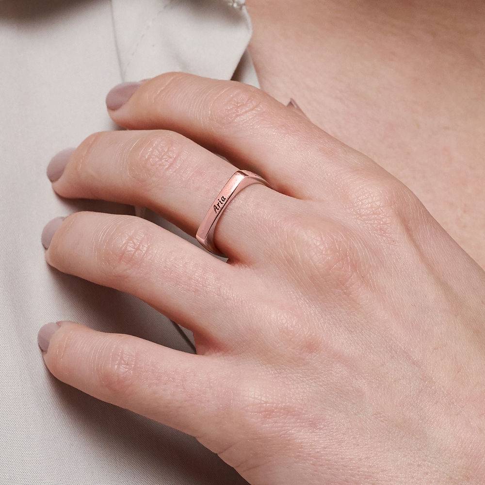 Iris Custom Square Ring in 18K Rose Gold Vermeil - Image 3