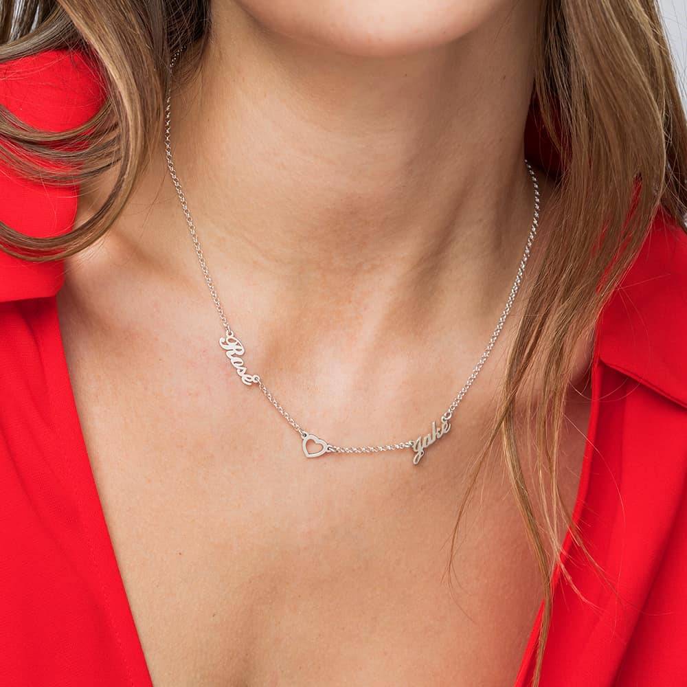 Heritage Heart Multi Name Necklace in Sterling Silver - Image 4
