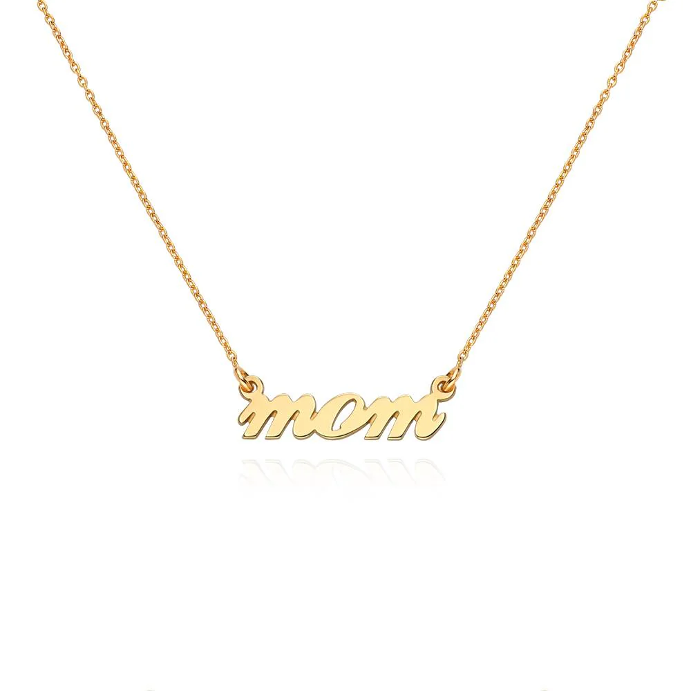 Mom Cursive Necklace in 18K Gold Vermeil