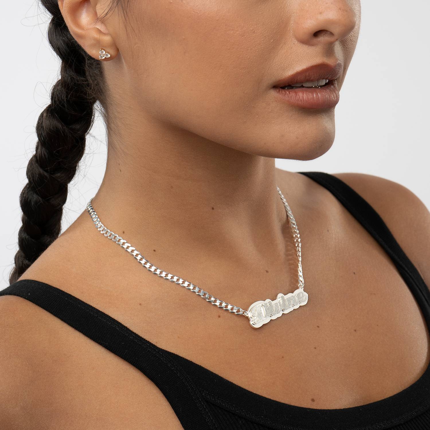 Brandi Double Plated Name Necklace in Sterling Silver - Image 2