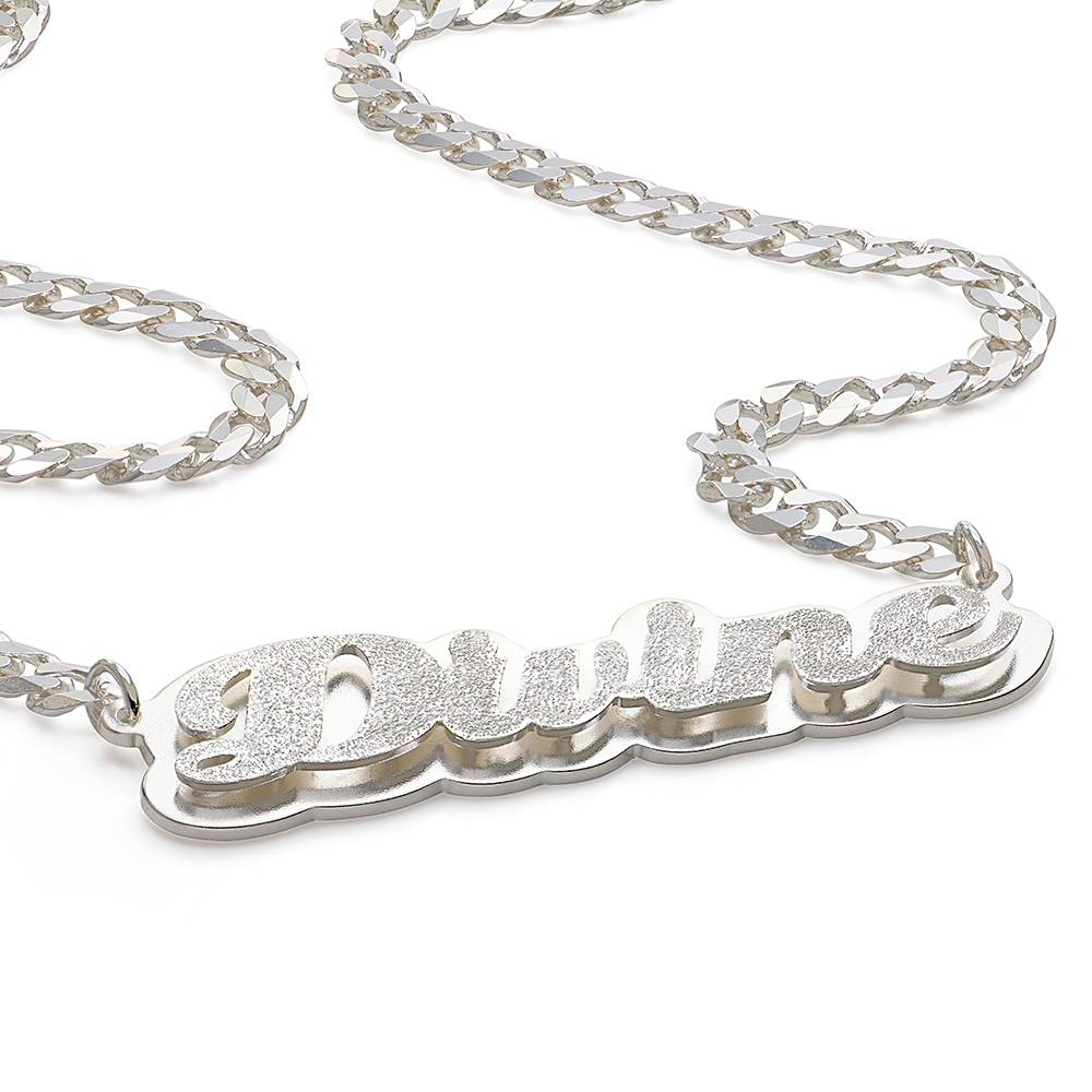 Brandi Double Plated Name Necklace in Sterling Silver - Image 4