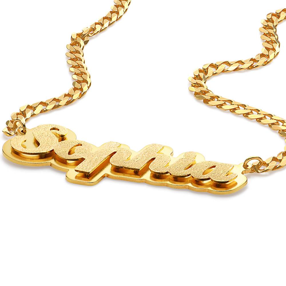 Brandi Double Plated Name Necklace in 18K Gold Plating - Image 4