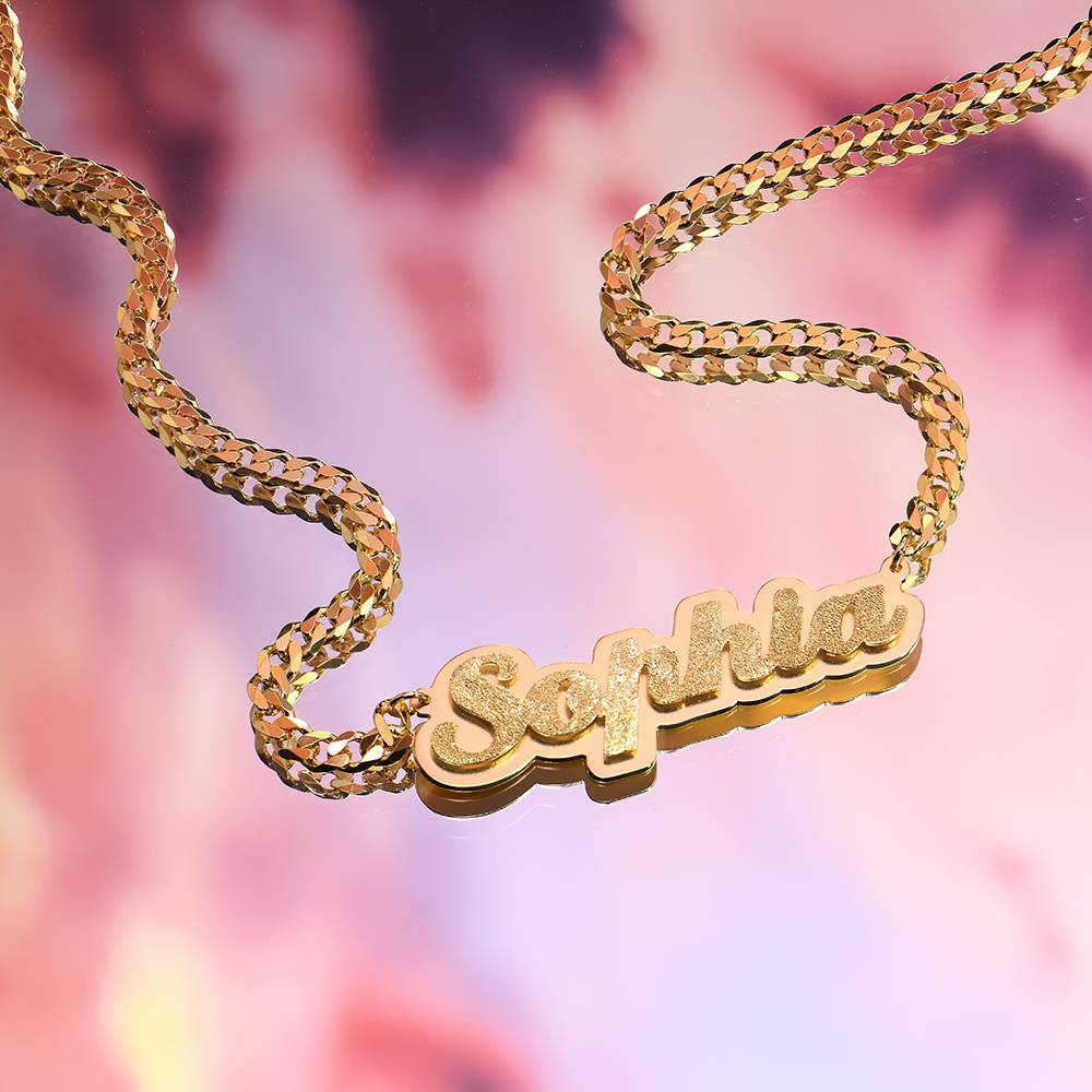 Brandi Double Plated Name Necklace in 18K Gold Plating - Image 5