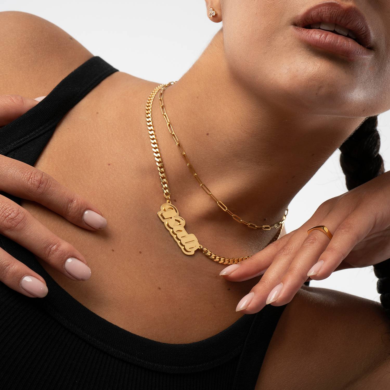 Alexis Double Plated Name Necklace in 18K Gold Plating - Image 6