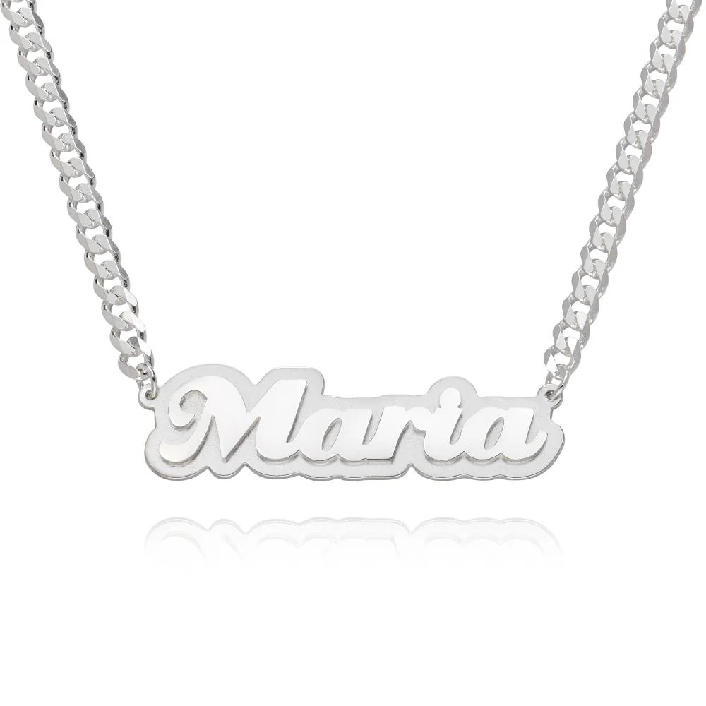 Alexis Double Plated Name Necklace in Sterling Silver - Image 4