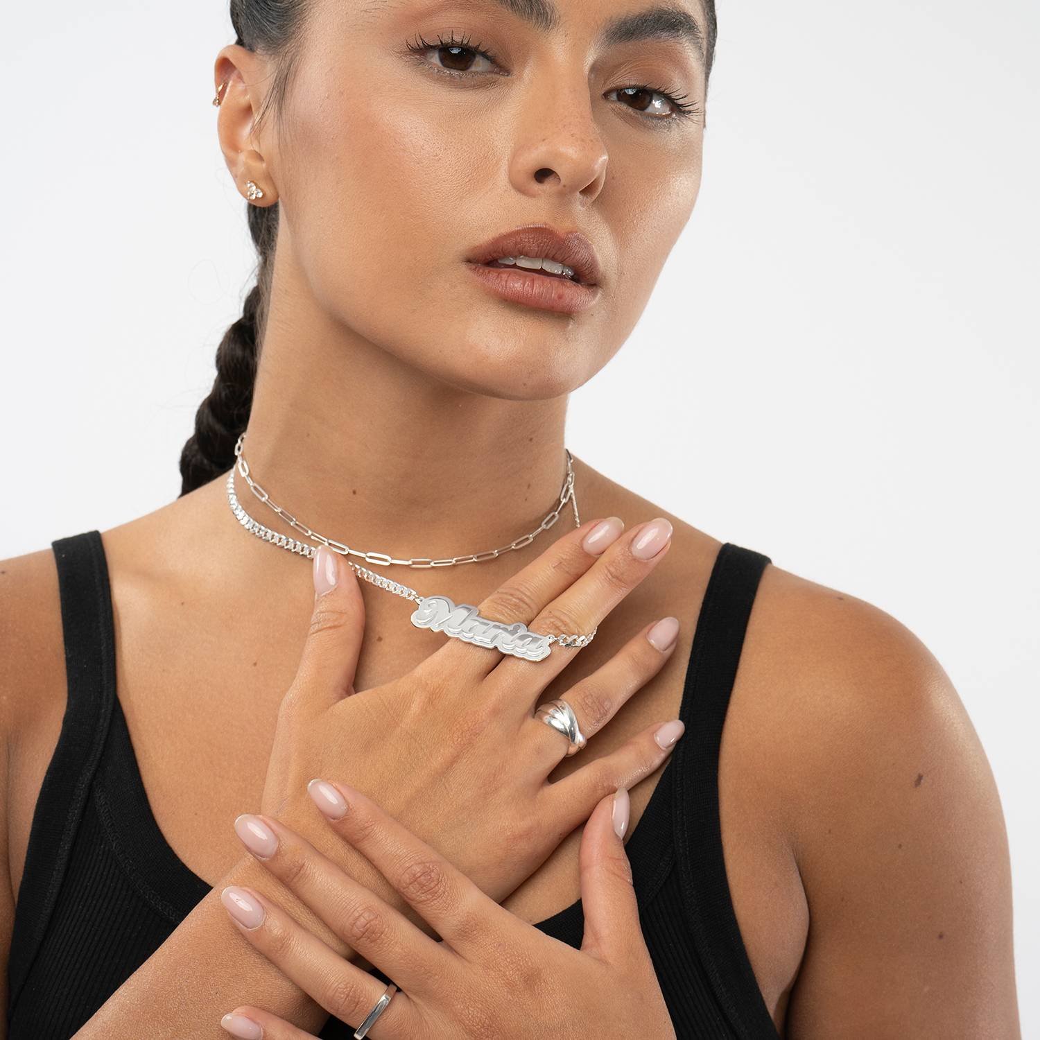 Alexis Double Plated Name Necklace in Sterling Silver - Image 5