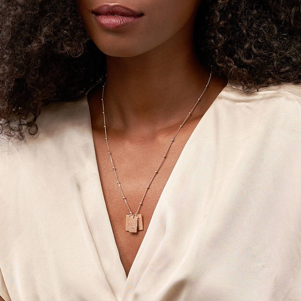 Blossom Birth Flower & Stone Necklace in 18K Rose Gold Vermeil - Image 2