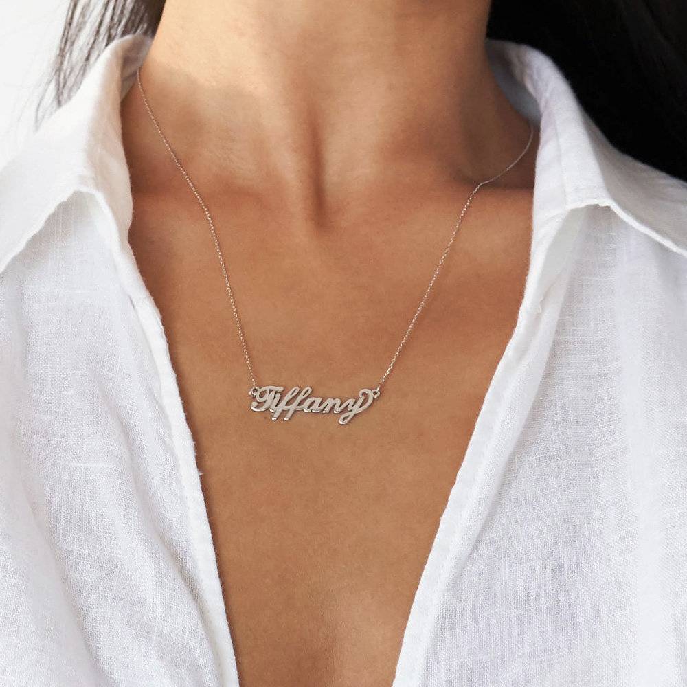Small Carrie Name Necklace in 10k White Gold - Image 3