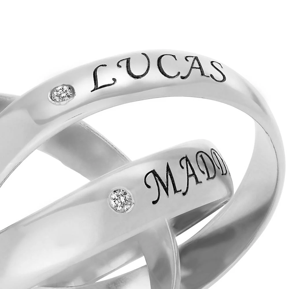 Charlize Russian Ring with Diamonds in Sterling Silver - Image 3