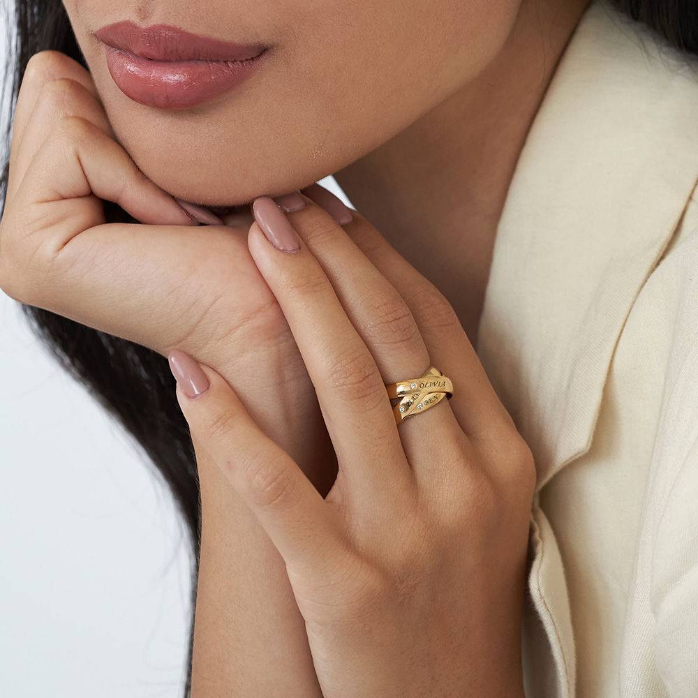 Charlize Russian Ring with Diamonds in Gold Vermeil - Image 2
