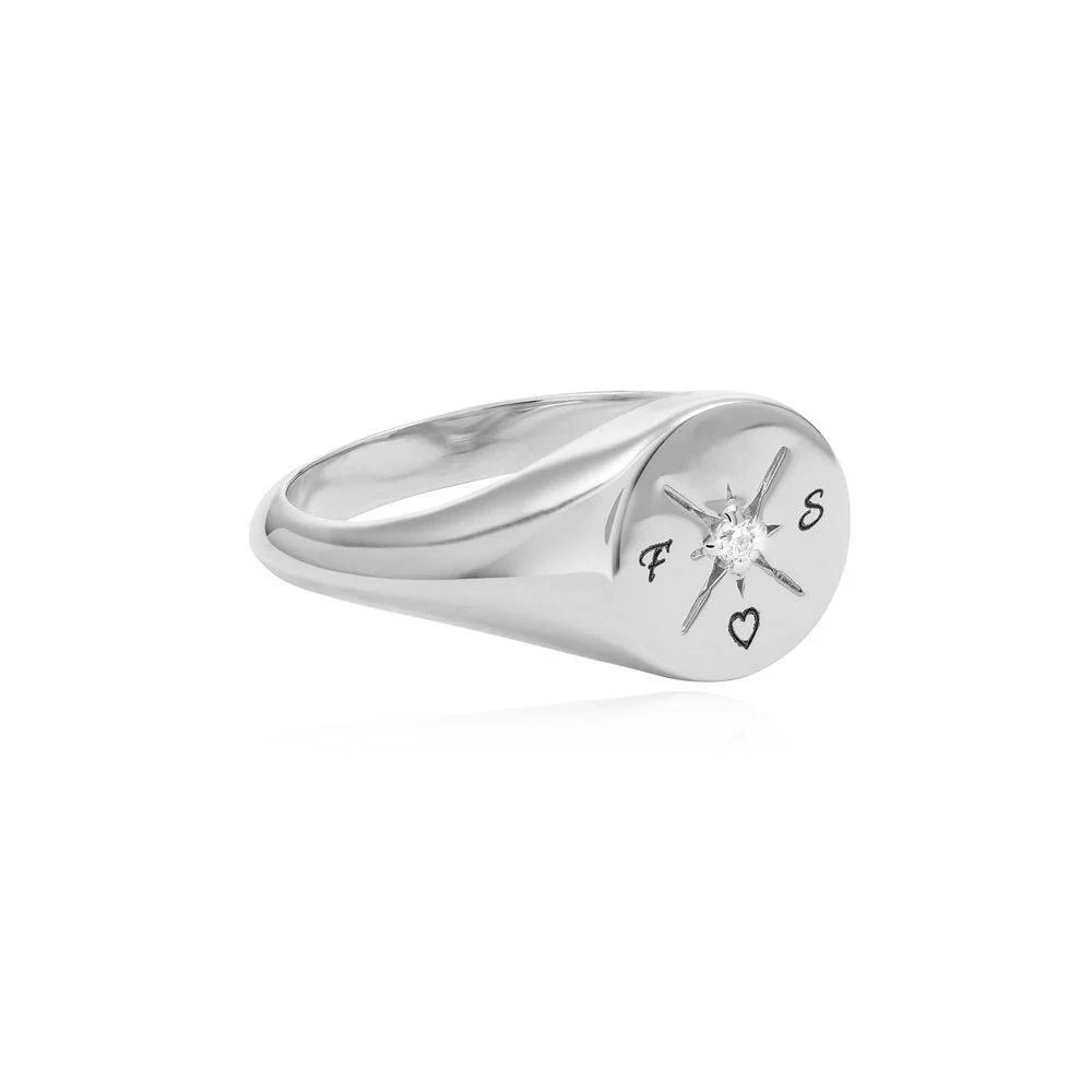 Kate Compass Ring with Cubic Zirconia in Sterling Silver - Image 2