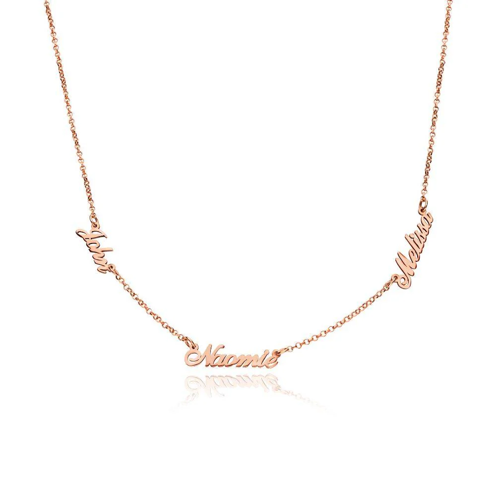 Heritage Multiple Name Necklace in 18K Rose Gold Vermeil