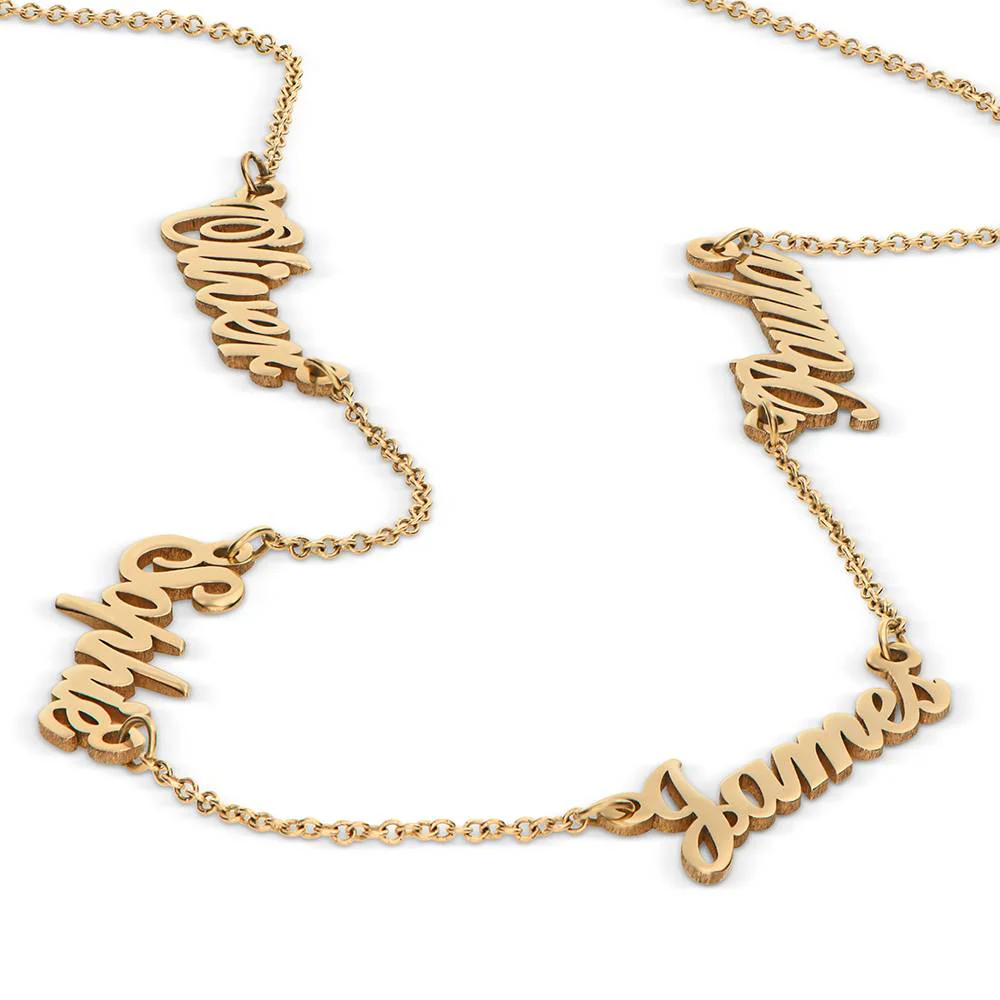 Multiple Name Necklace in 14k Yellow Gold - Image 3