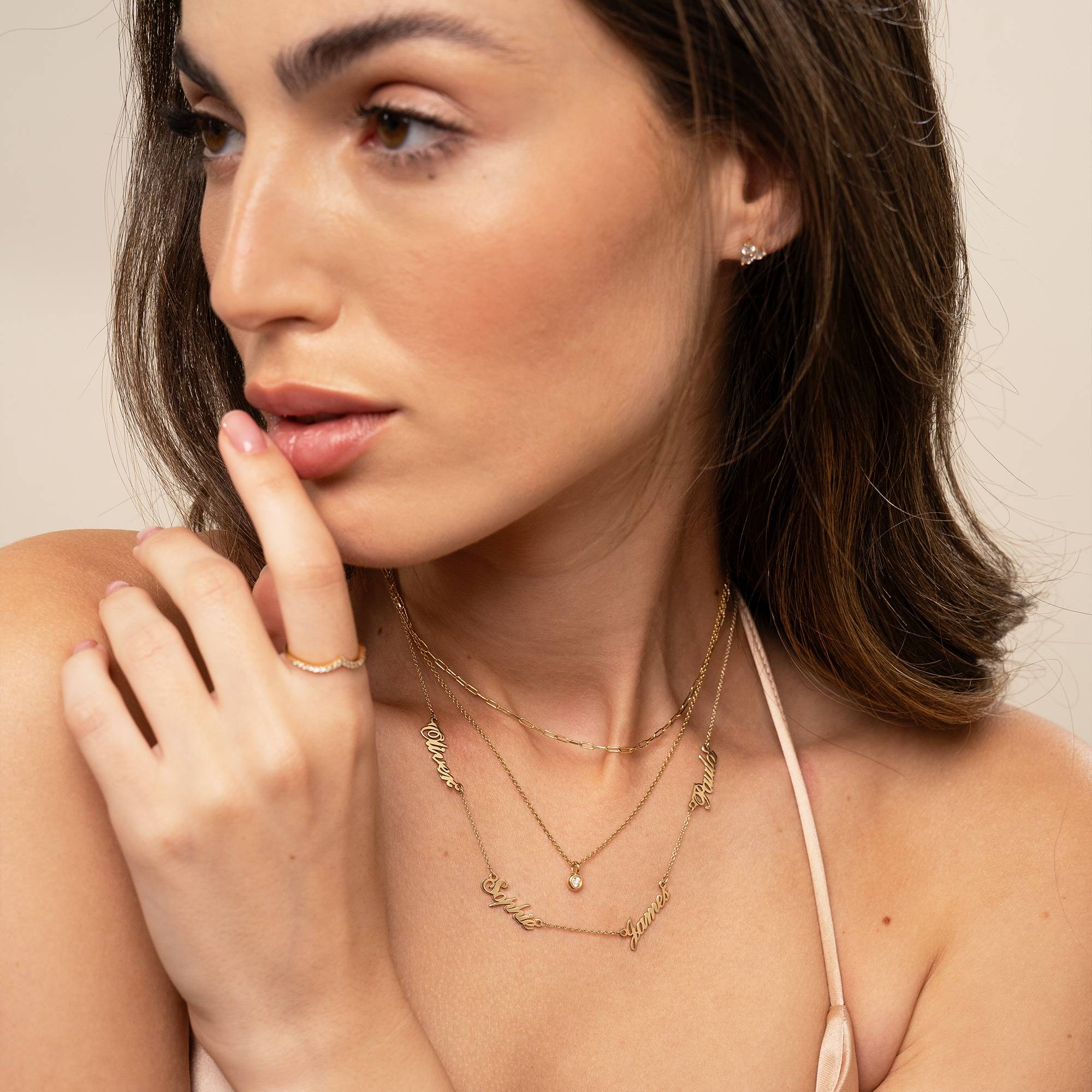 Multiple Name Necklace in 14k Yellow Gold - Image 4