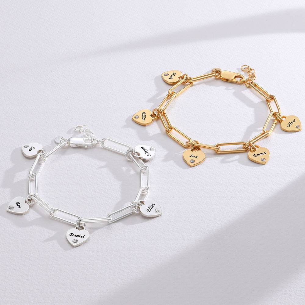 Rory Bracelet With Custom Diamond Heart Charms in 18K Gold Vermeil - Image 3