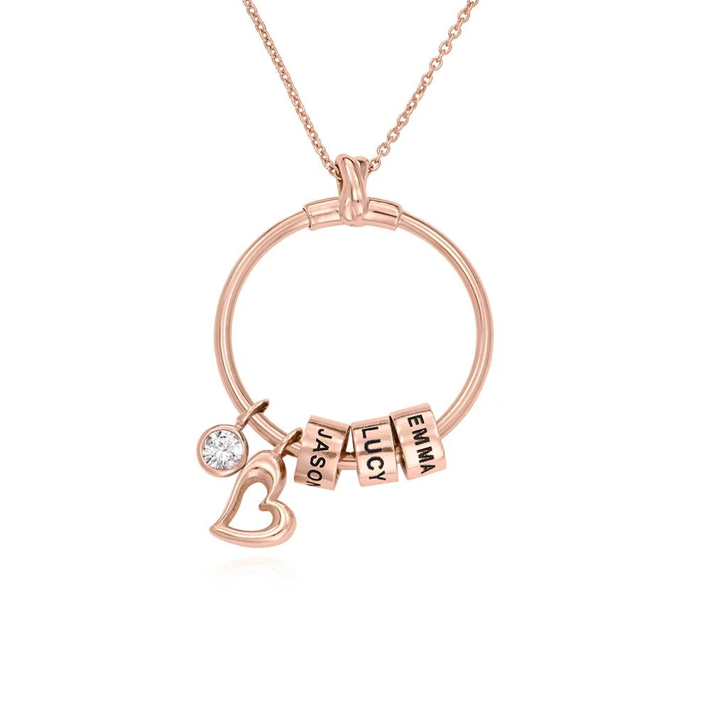 Linda Circle Pendant Necklace in Rose Vermeil