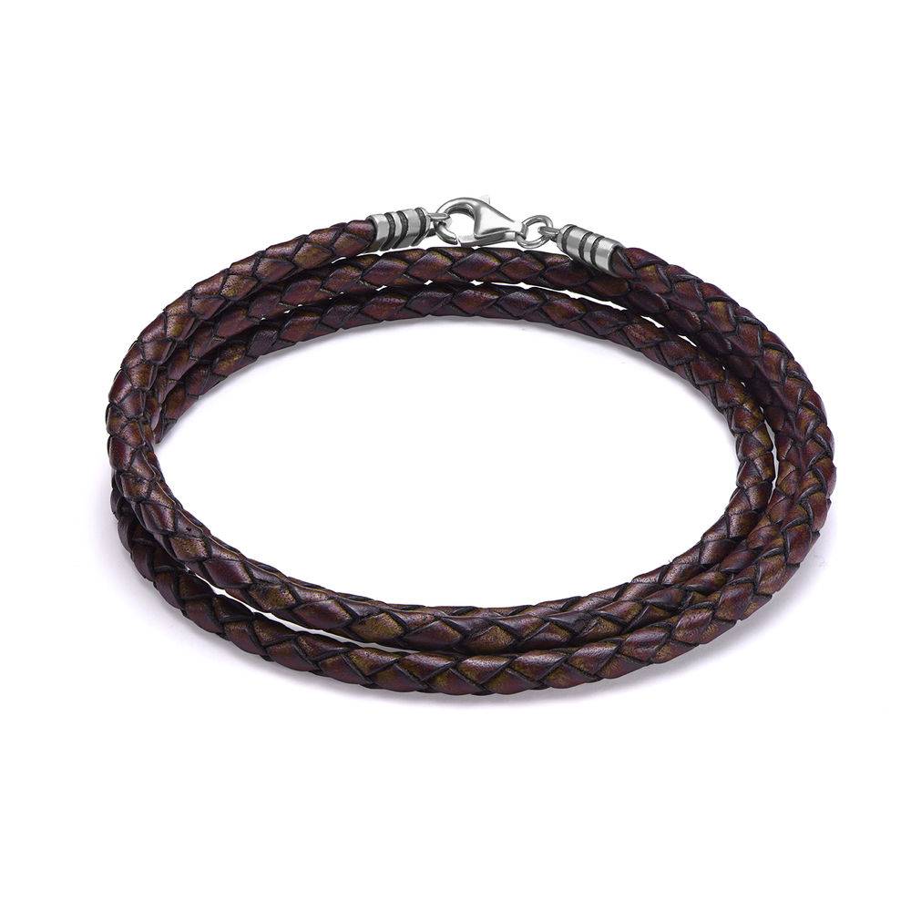 Braided Brown Leather Bracelet