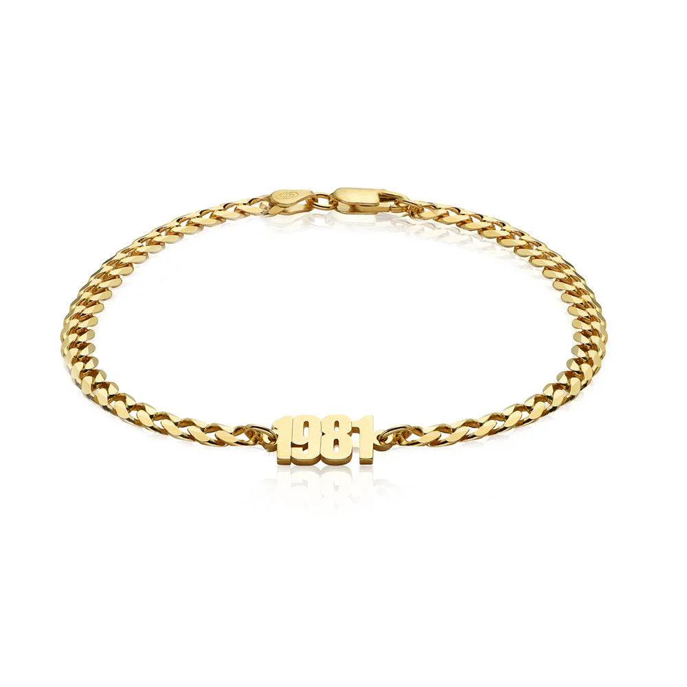 Thick Chain Name Bracelet in Gold Vermeil