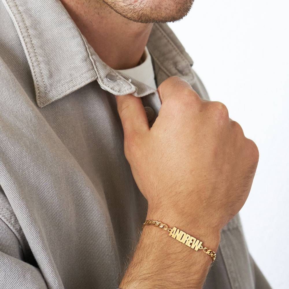 Thick Chain Name Bracelet in 18K Gold Plating - Image 2