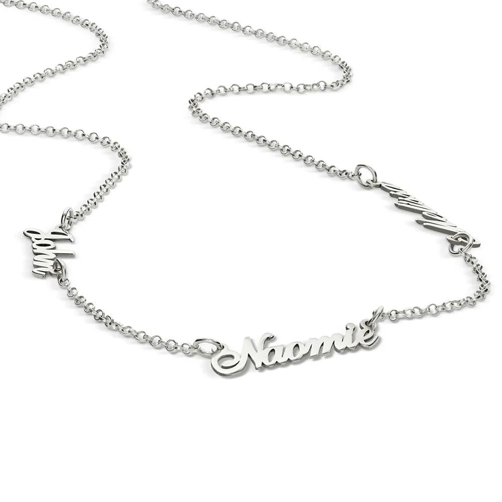 Multiple Name Necklace in 14k White Gold - Image 3