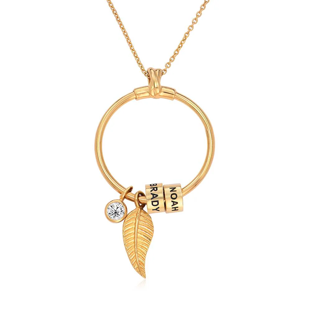 Linda Circle Pendant Necklace in Gold Vermeil with 1/25 CT. T.W Lab ? Created Diamond