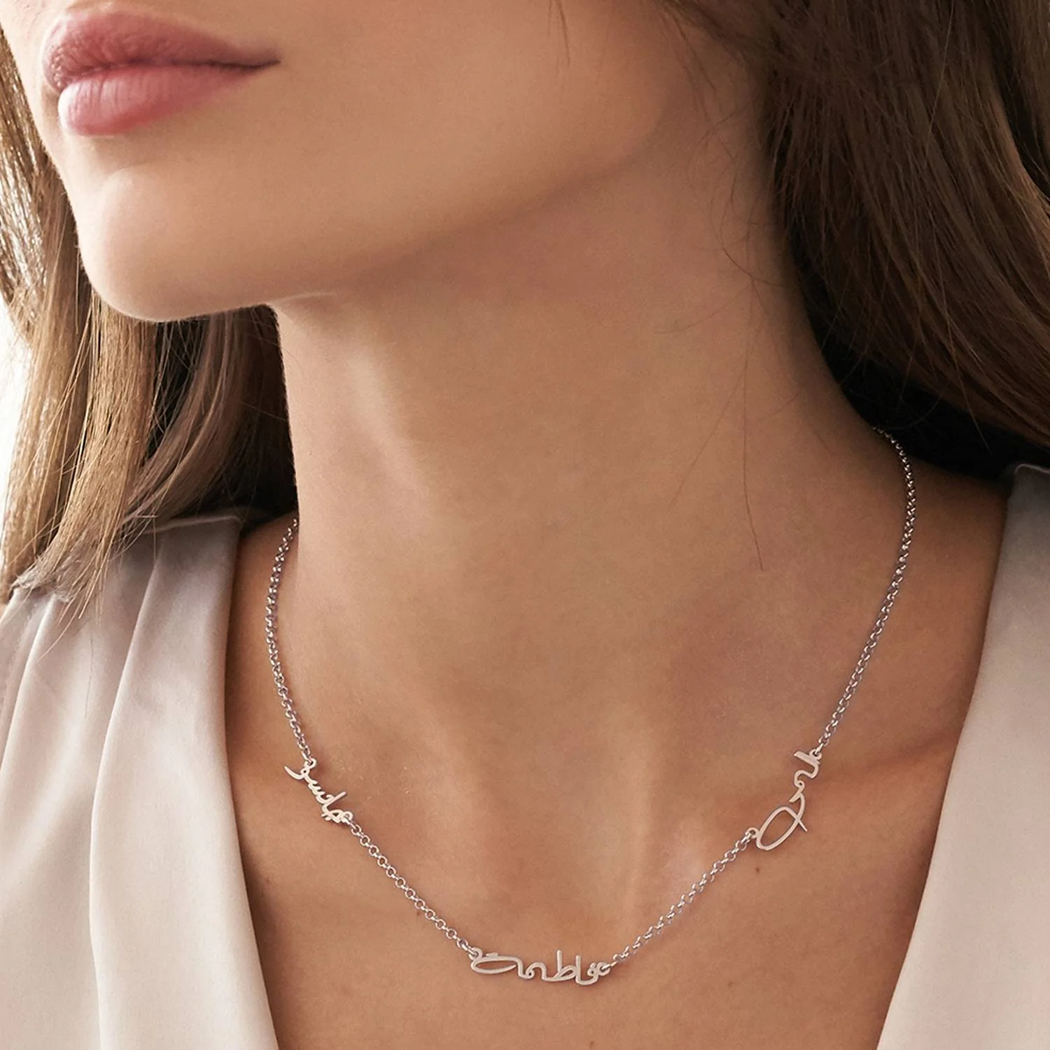 Arabic Multiple Name Necklace in Sterling Silver - Image 4