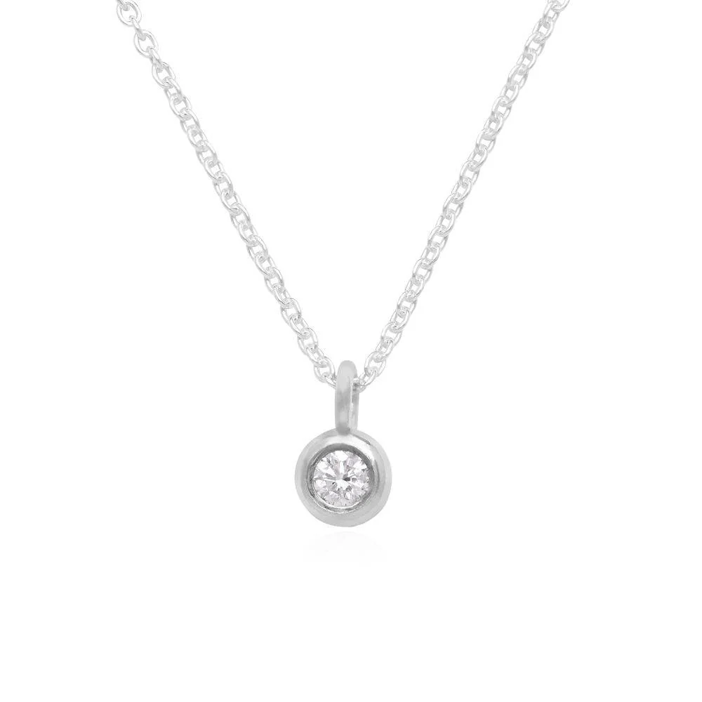 1/10 CT. T.W Lab ? Created Solitaire Diamond Necklace in Sterling Silver