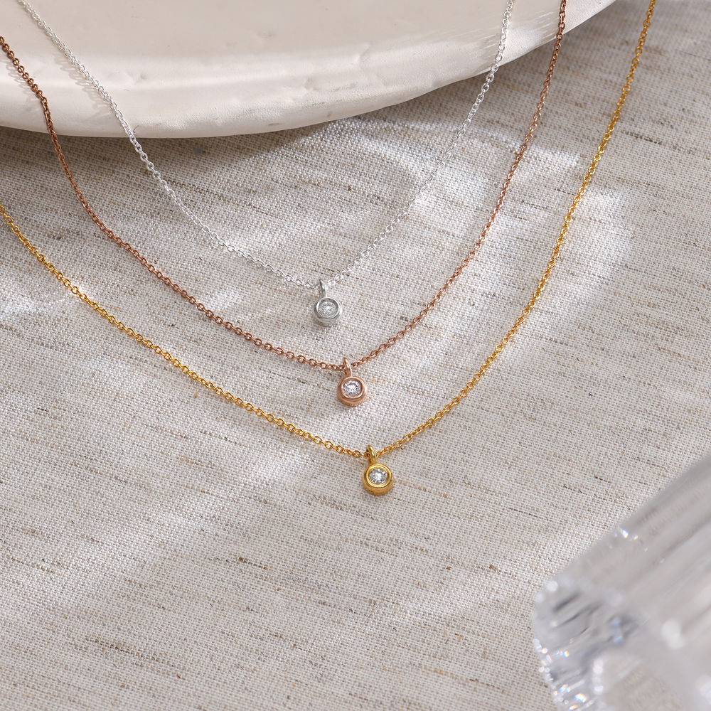 1/10 CT. T.W Lab ? Created Solitaire Diamond Necklace in Gold Plating - Image 3