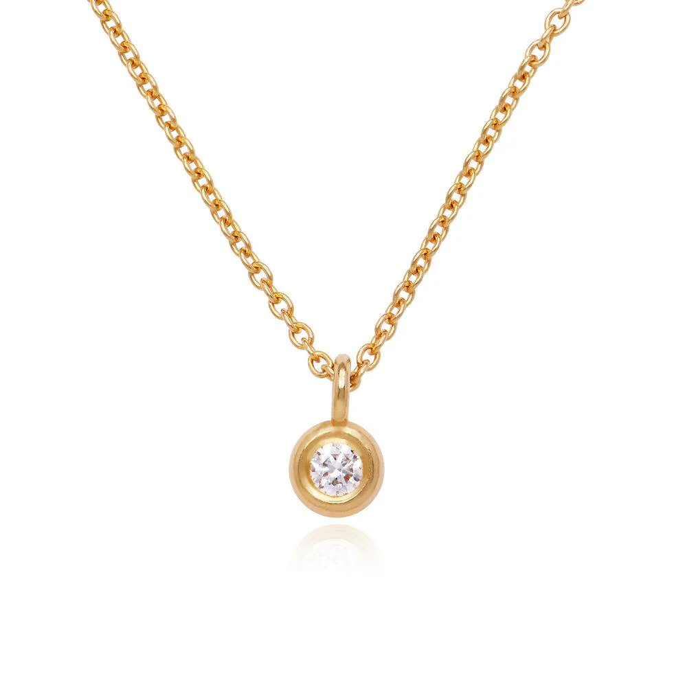 1/10 CT. T.W Lab ? Created Solitaire Diamond Necklace in Gold Vermeil