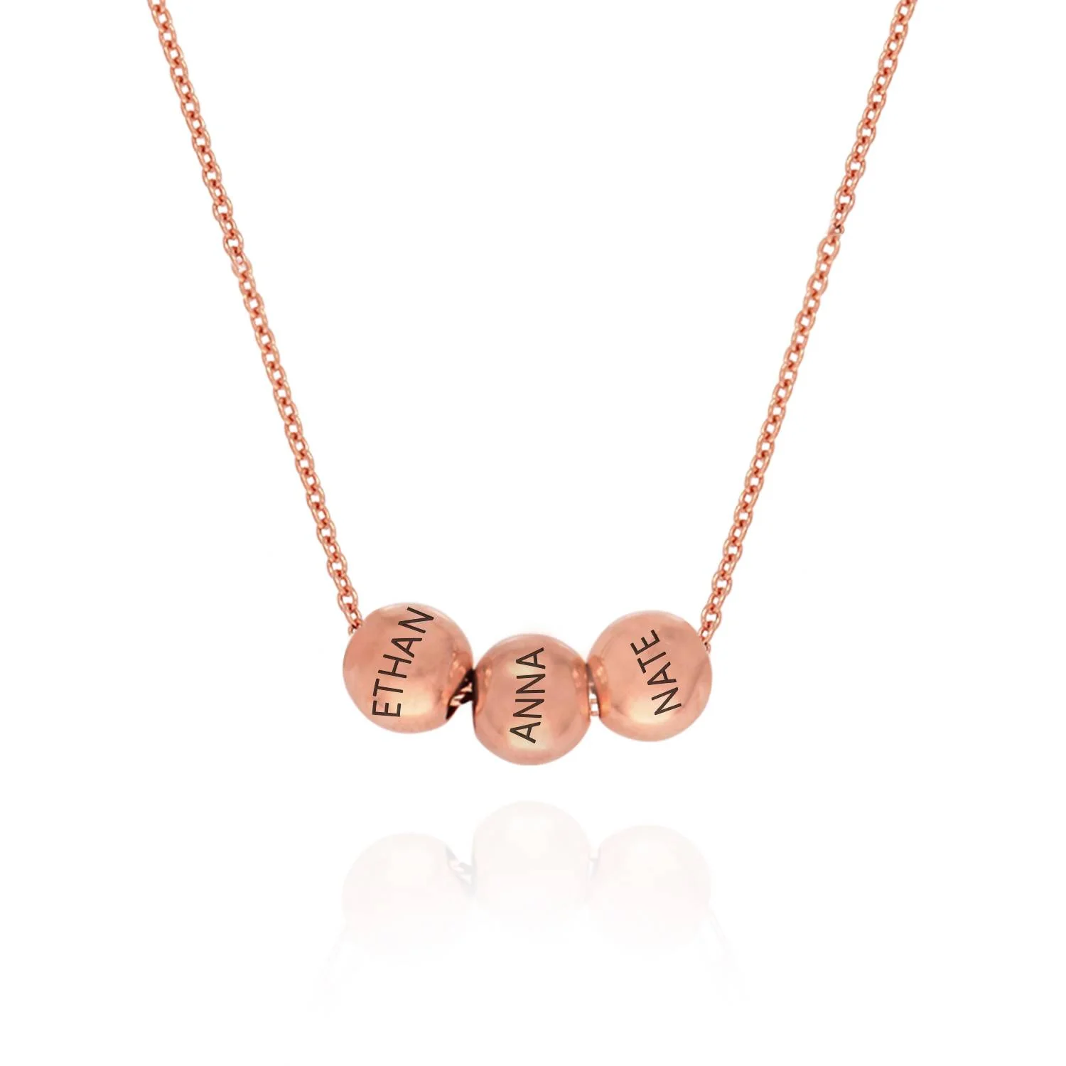 The Balance Bead Necklace in 18k Rose Gold Plating
