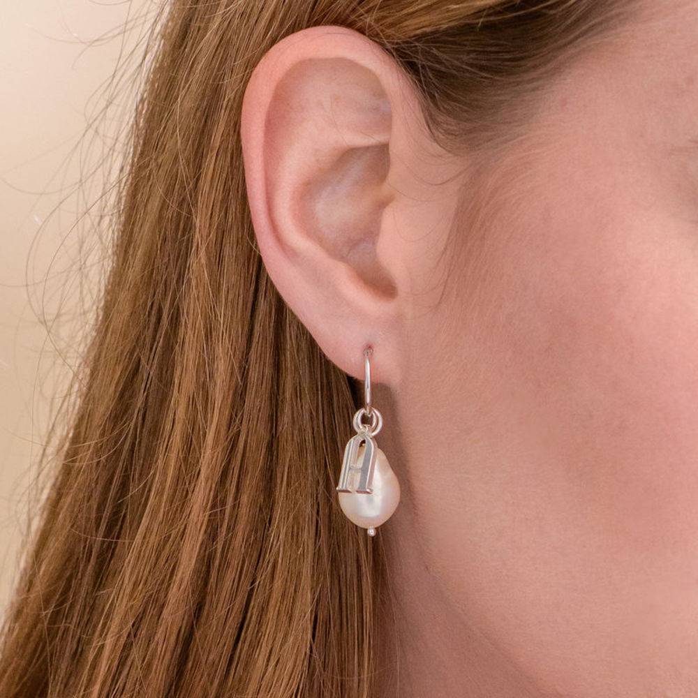 Down the Aisle - Pearl & Initial Earrings in Sterling Silver - Image 6