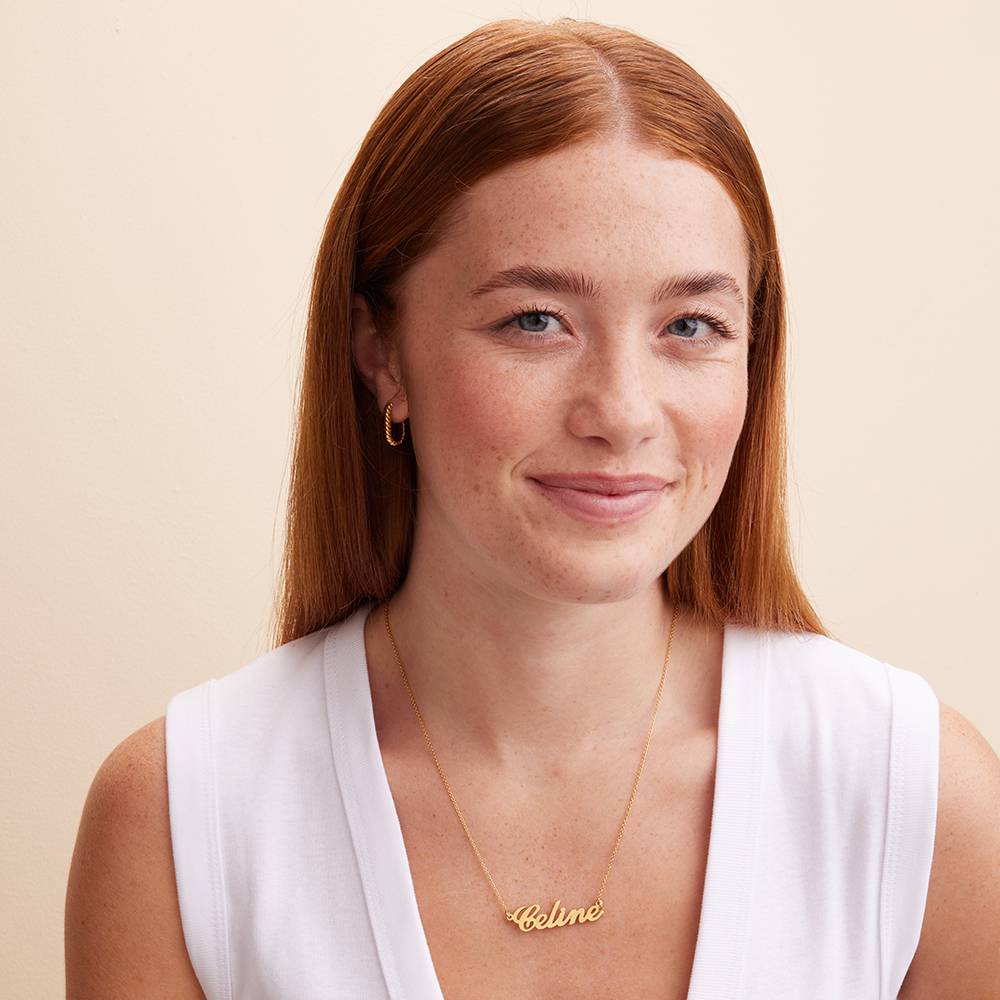 Personalized Classic Name Necklace in Gold Vermeil with Diamond - Image 2
