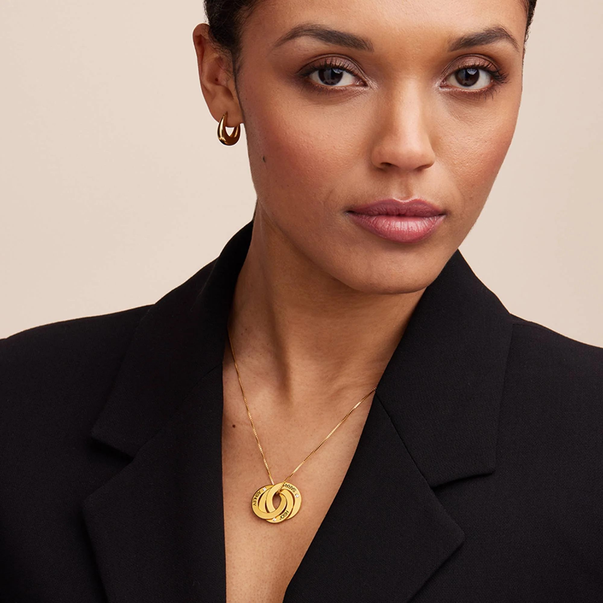 Diamond Russian Ring Necklace in Gold Vermeil - Image 3