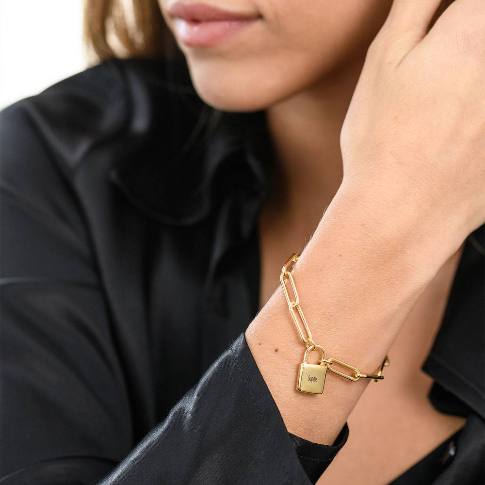 Allie Padlock Link Bracelet in Gold Plating - Image 3