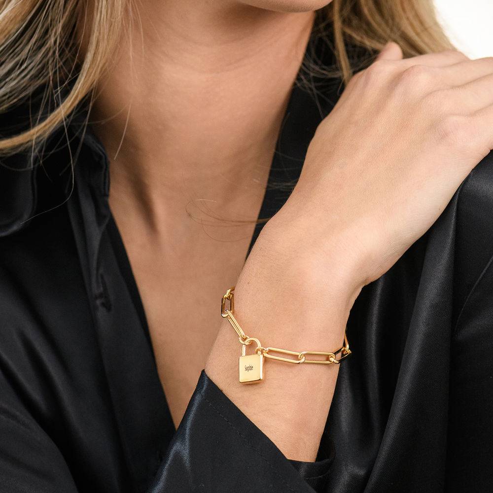 Allie Padlock Link Bracelet in Gold Plating - Image 4