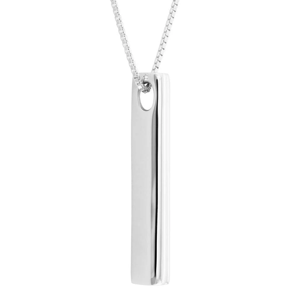 Heart shape 3D Bar in Sterling Silver - Image 2