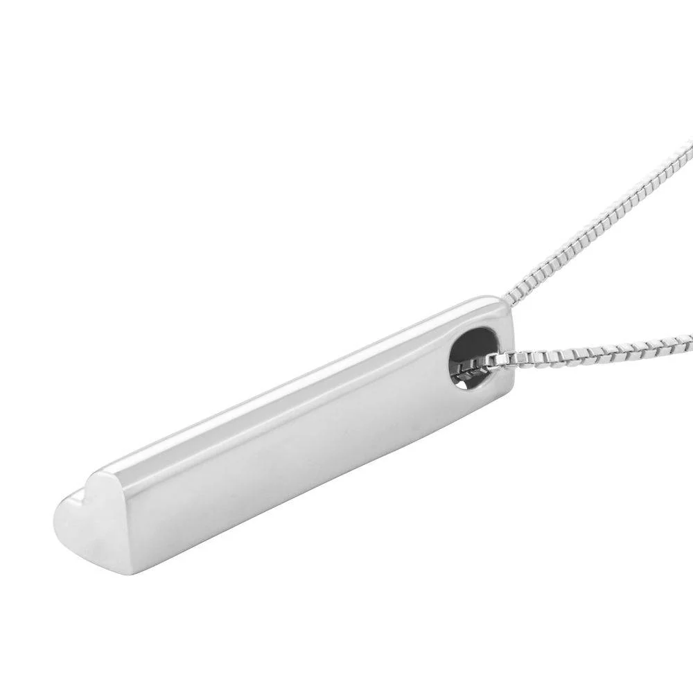 Heart shape 3D Bar in Sterling Silver - Image 3
