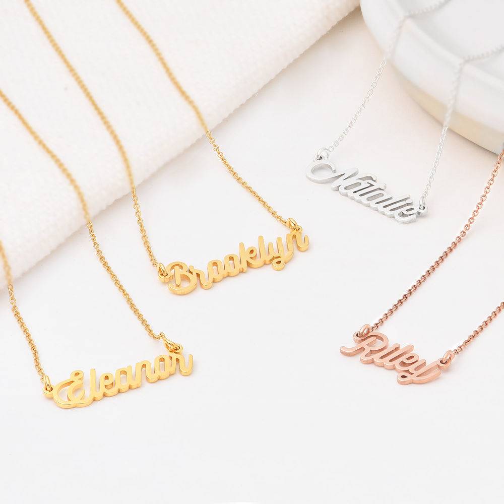 Cable Chain Script Name Necklace in Gold Vermeil - Image 2