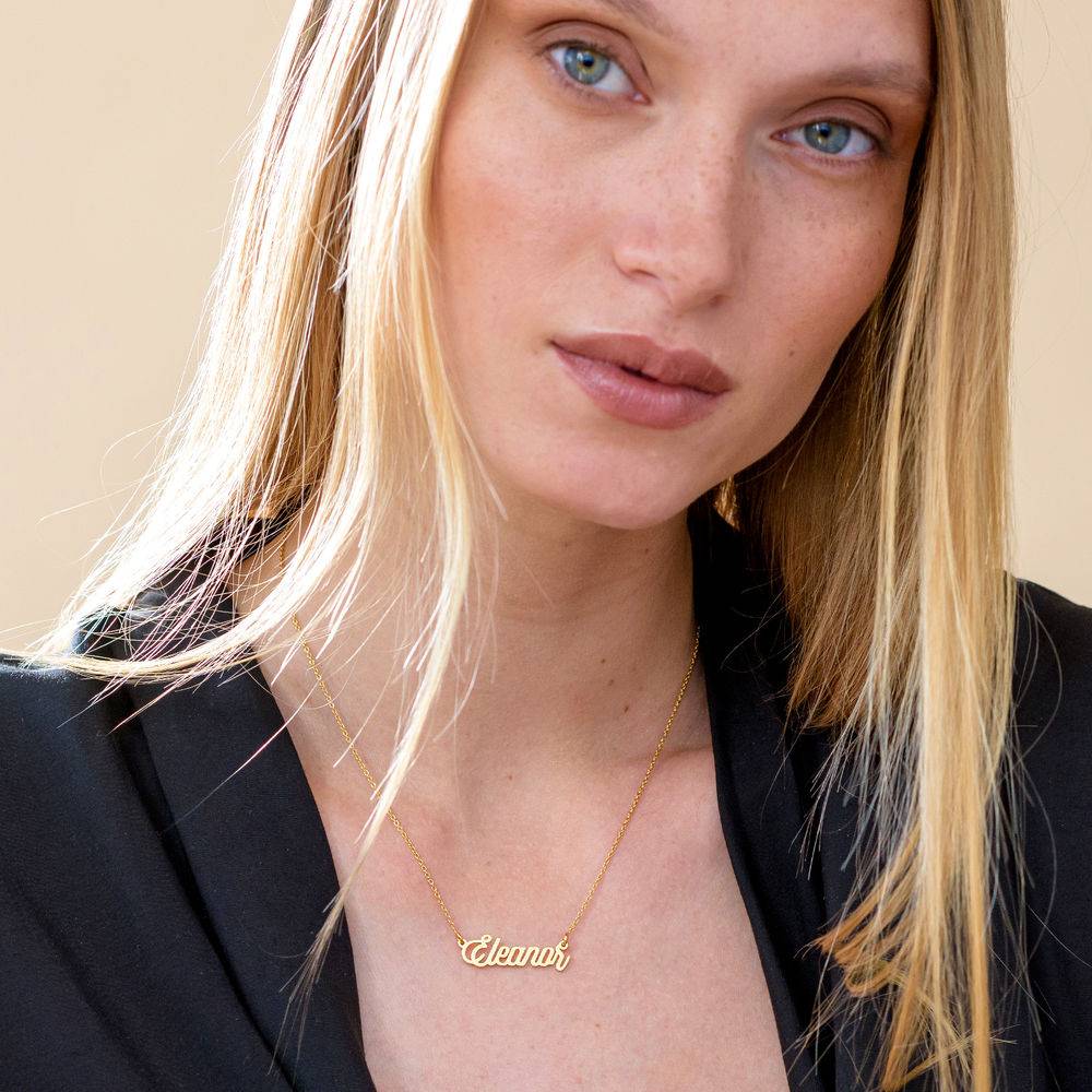 Cable Chain Script Name Necklace in Gold Vermeil - Image 3