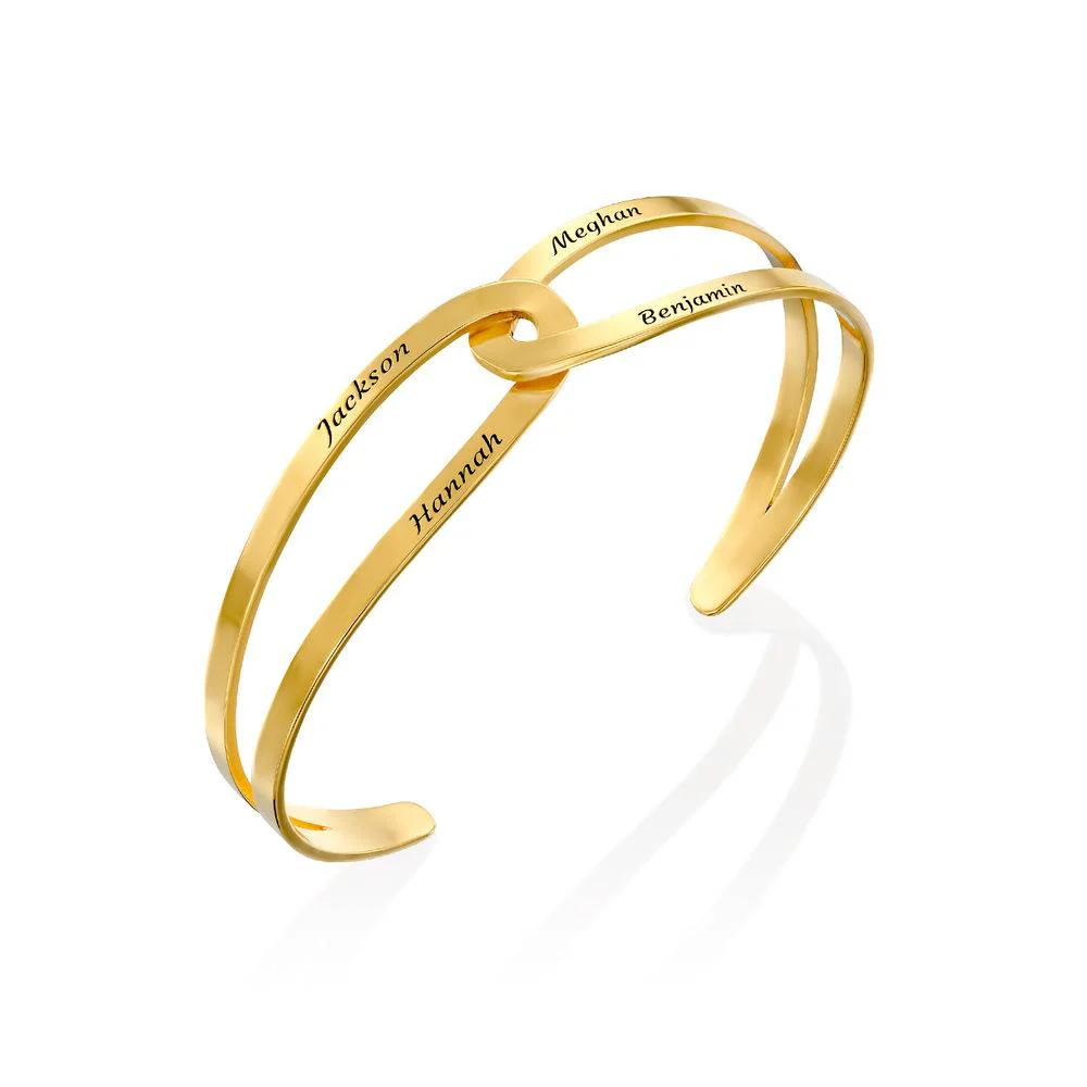 Hand in Hand - Custom Bracelet Cuff in Gold Plating - Image 2