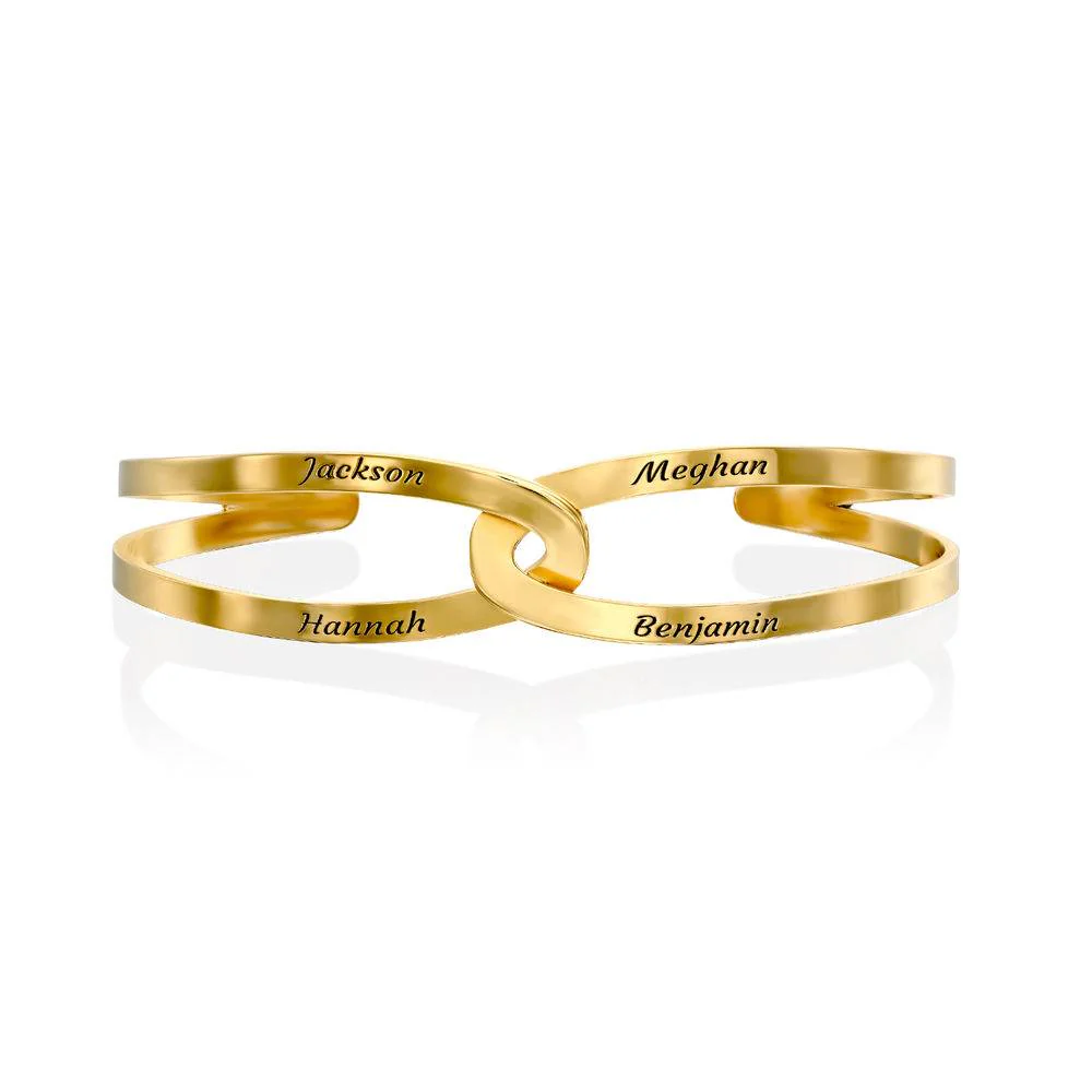 Hand in Hand - Custom Bracelet Cuff in Gold Plating - Image 3