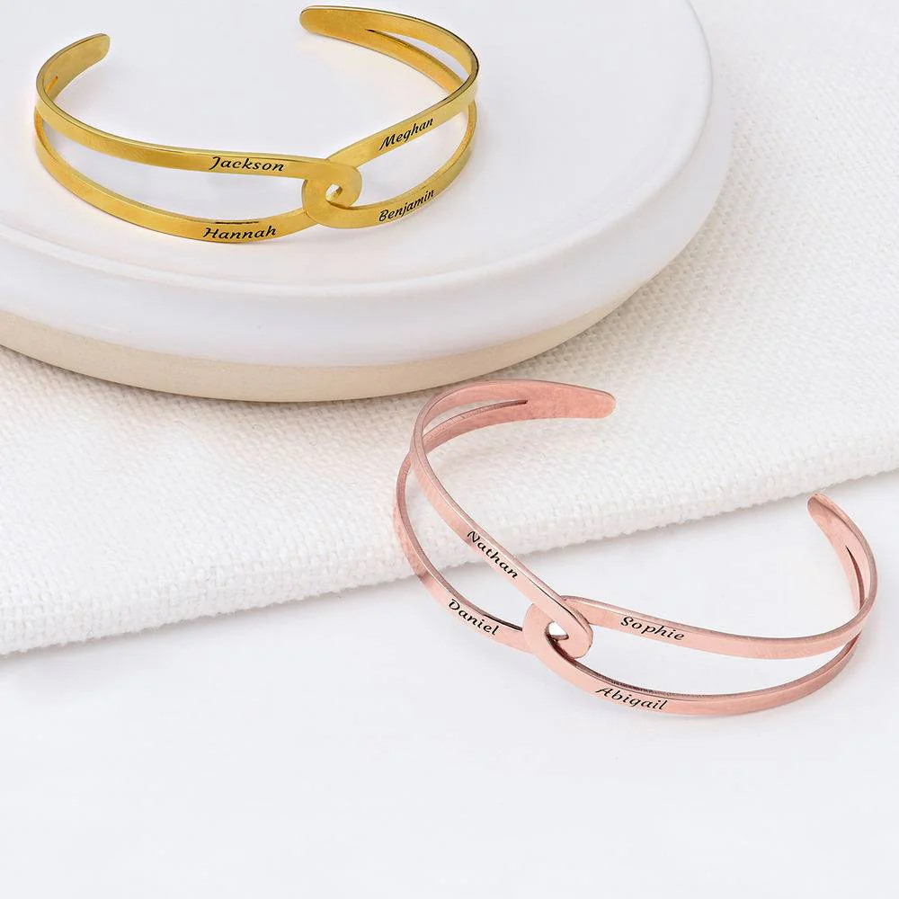 Hand in Hand - Custom Bracelet Cuff in Gold Plating - Image 4